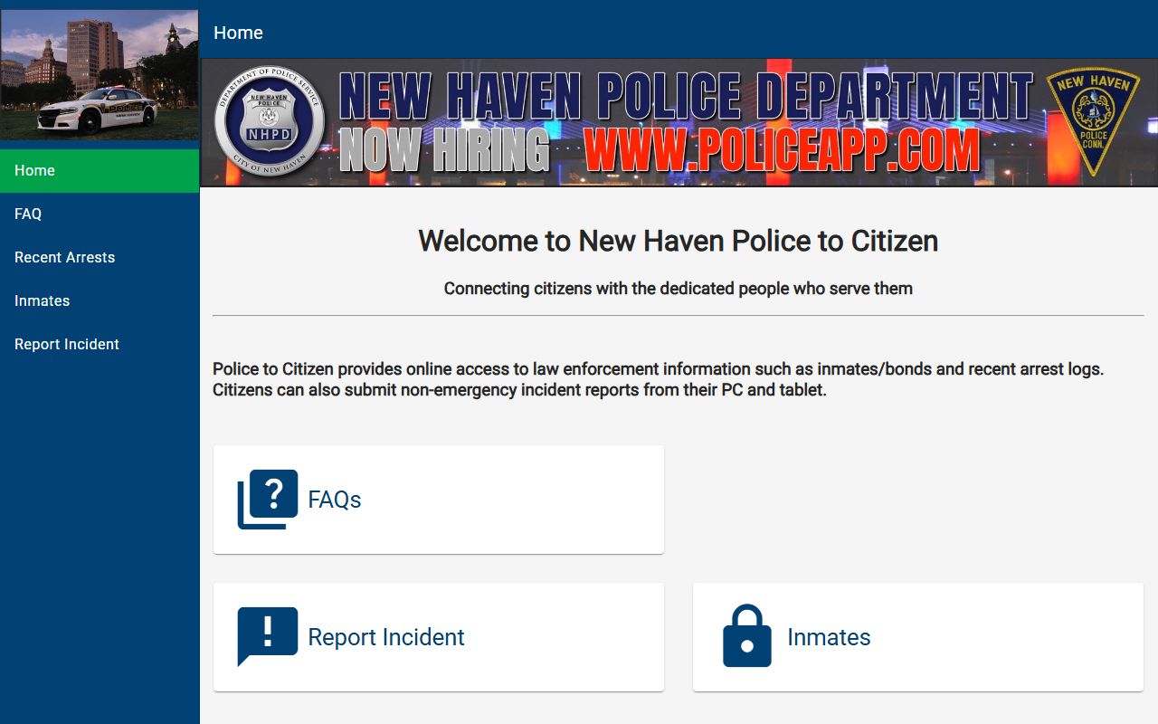 New Haven Police to Citizen portal for booking reports